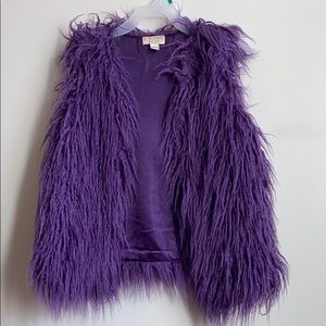 Purple faux fur vest